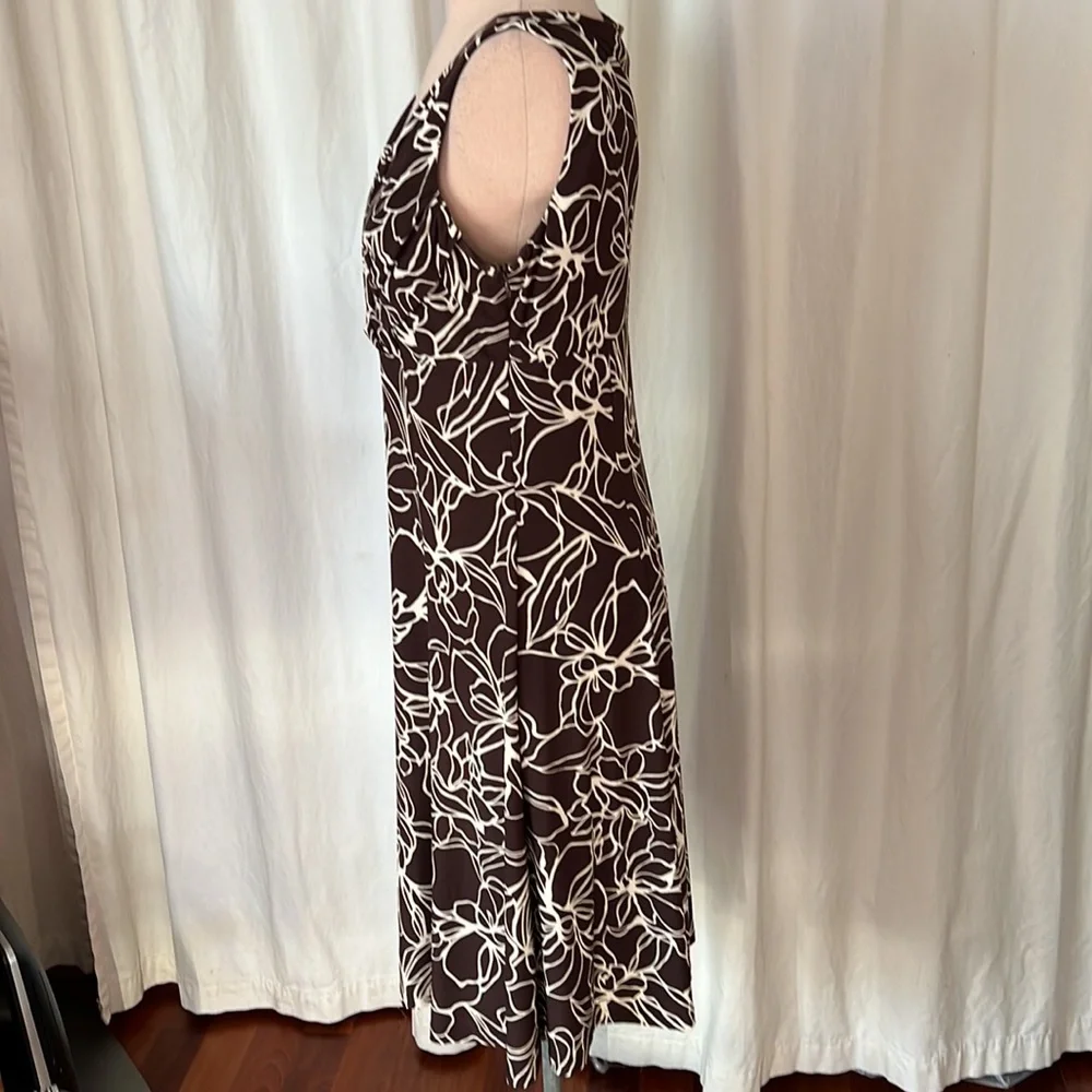 Jones west v neck flare midi dress sleeveless - Picture 3 of 7